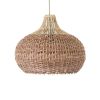GLOBOSTAR® PANAMA 01952 Boho Κρεμαστό Φωτιστικό Οροφής με Ντουί 1 x E27 AC 220-240V IP20 - Μπεζ & Καφέ - Μ40 x Π40 x Υ34cm