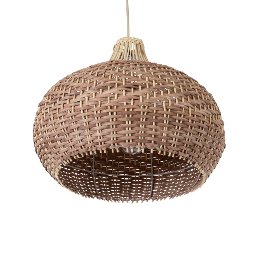 GLOBOSTAR® PANAMA 01952 Boho Κρεμαστό Φωτιστικό Οροφής με Ντουί 1 x E27 AC 220-240V IP20 - Μπεζ & Καφέ - Μ40 x Π40 x Υ34cm