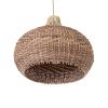 GLOBOSTAR® PANAMA 01952 Boho Κρεμαστό Φωτιστικό Οροφής με Ντουί 1 x E27 AC 220-240V IP20 - Μπεζ & Καφέ - Μ40 x Π40 x Υ34cm