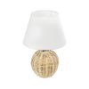 GLOBOSTAR® HASUMI 01957 Boho Επιτραπέζιο Φωτιστικό Πορτατίφ με Ντουί 1 x E27 AC 220-240V IP20 - Μπεζ & Λευκό - Μ19 x Π19 x Υ30cm