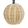 GLOBOSTAR® HASUMI 01957 Boho Επιτραπέζιο Φωτιστικό Πορτατίφ με Ντουί 1 x E27 AC 220-240V IP20 - Μπεζ & Λευκό - Μ19 x Π19 x Υ30cm