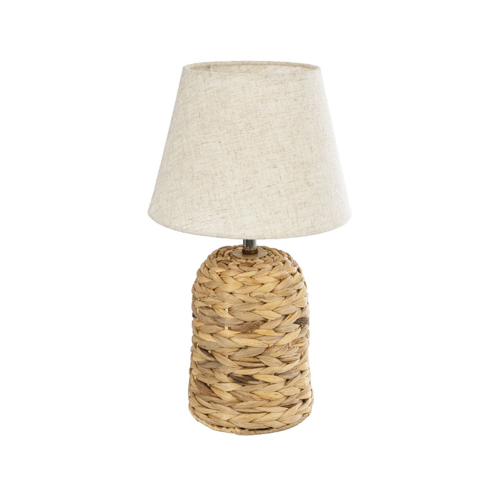 GLOBOSTAR® HOLOKAI 01960 Boho Επιτραπέζιο Φωτιστικό Πορτατίφ με Ντουί 1 x E27 AC 220-240V IP20 - Μπεζ & Λευκό - Μ23 x Π23 x Υ40cm