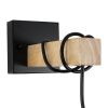 GLOBOSTAR® BELLARIVA 01962 Boho Φωτιστικό Τοίχου - Απλίκα με Ντουί 1 x E27 AC 220-240V IP20 - Μπεζ & Μαύρο - Μ10 x Π26 x Υ40cm