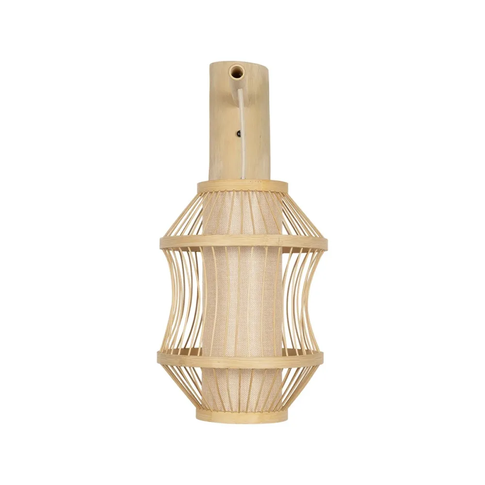 GLOBOSTAR® TULUM 01971 Boho Φωτιστικό Τοίχου - Απλίκα με Ντουί 1 x E27 AC 220-240V IP20 - Μπεζ - Μ24 x Π32 x Υ55cm