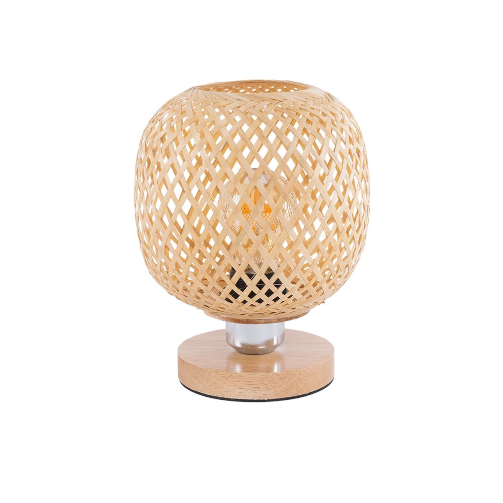 GLOBOSTAR® KERRY 01981 Boho Επιτραπέζιο Φωτιστικό Πορτατίφ με Ντουί 1 x E27 AC 220-240V IP20 - Μπεζ - Μ18 x Π18 x Υ25cm