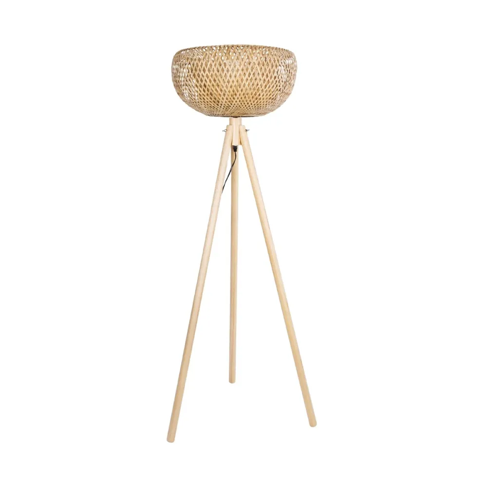 GLOBOSTAR® POPPY 01983 Boho Επιδαπέδιο Φωτιστικό με Ντουί 1 x E27 AC 220-240V IP20 - Μπεζ - Μ58 x Π58 x Υ143cm
