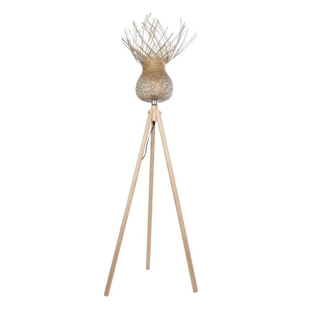 GLOBOSTAR® POPPY 01984 Boho Επιδαπέδιο Φωτιστικό με Ντουί 1 x E27 AC 220-240V IP20 - Μπεζ - Μ58 x Π58 x Υ168cm