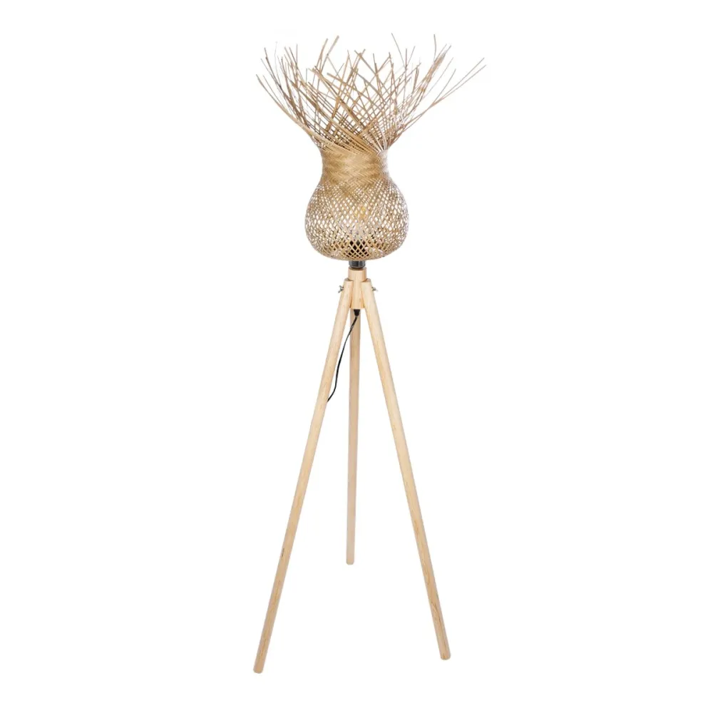 GLOBOSTAR® POPPY 01984 Boho Επιδαπέδιο Φωτιστικό με Ντουί 1 x E27 AC 220-240V IP20 - Μπεζ - Μ58 x Π58 x Υ168cm