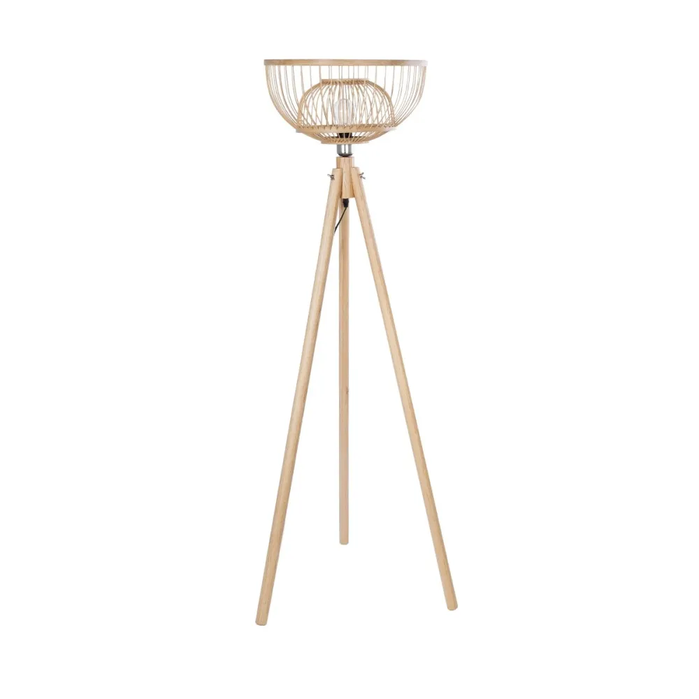 GLOBOSTAR® POPPY 01986 Boho Επιδαπέδιο Φωτιστικό με Ντουί 1 x E27 AC 220-240V IP20 - Μπεζ - Μ58 x Π58 x Υ141cm