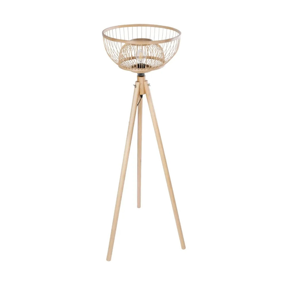 GLOBOSTAR® POPPY 01986 Boho Επιδαπέδιο Φωτιστικό με Ντουί 1 x E27 AC 220-240V IP20 - Μπεζ - Μ58 x Π58 x Υ141cm