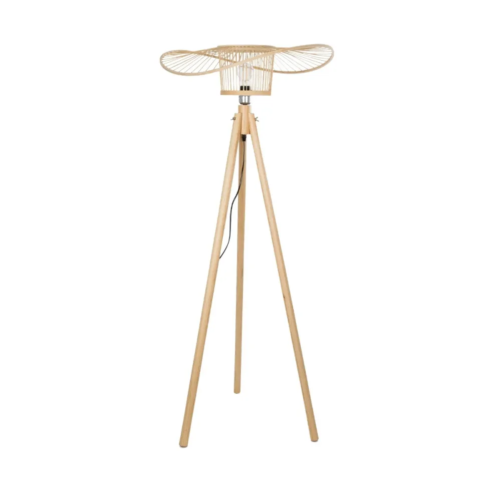 GLOBOSTAR® POPPY 01987 Boho Επιδαπέδιο Φωτιστικό με Ντουί 1 x E27 AC 220-240V IP20 - Μπεζ - Μ58 x Π58 x Υ138cm