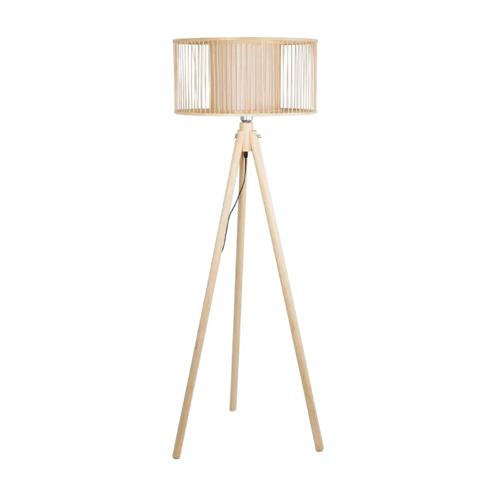 GLOBOSTAR® POPPY 01988 Boho Επιδαπέδιο Φωτιστικό με Ντουί 1 x E27 AC 220-240V IP20 - Μπεζ - Μ58 x Π58 x Υ145cm
