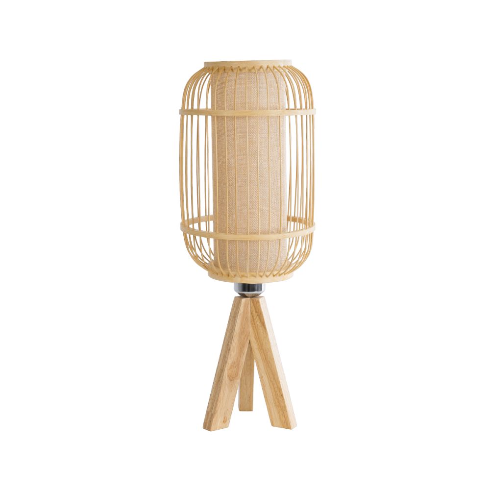 GLOBOSTAR® BODHI 01992 Boho Επιτραπέζιο Φωτιστικό Πορτατίφ με Ντουί 1 x E27 AC 220-240V IP20 - Μπεζ - Μ19 x Π19 x Υ49cm