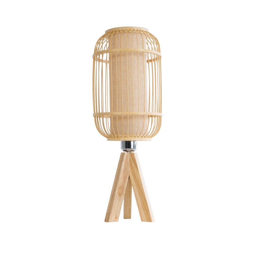 GLOBOSTAR® BODHI 01992 Boho Επιτραπέζιο Φωτιστικό Πορτατίφ με Ντουί 1 x E27 AC 220-240V IP20 - Μπεζ - Μ19 x Π19 x Υ49cm