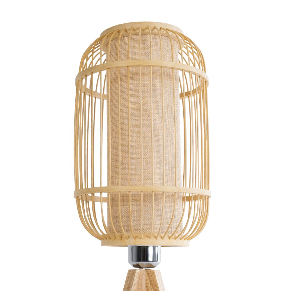GLOBOSTAR® BODHI 01992 Boho Επιτραπέζιο Φωτιστικό Πορτατίφ με Ντουί 1 x E27 AC 220-240V IP20 - Μπεζ - Μ19 x Π19 x Υ49cm