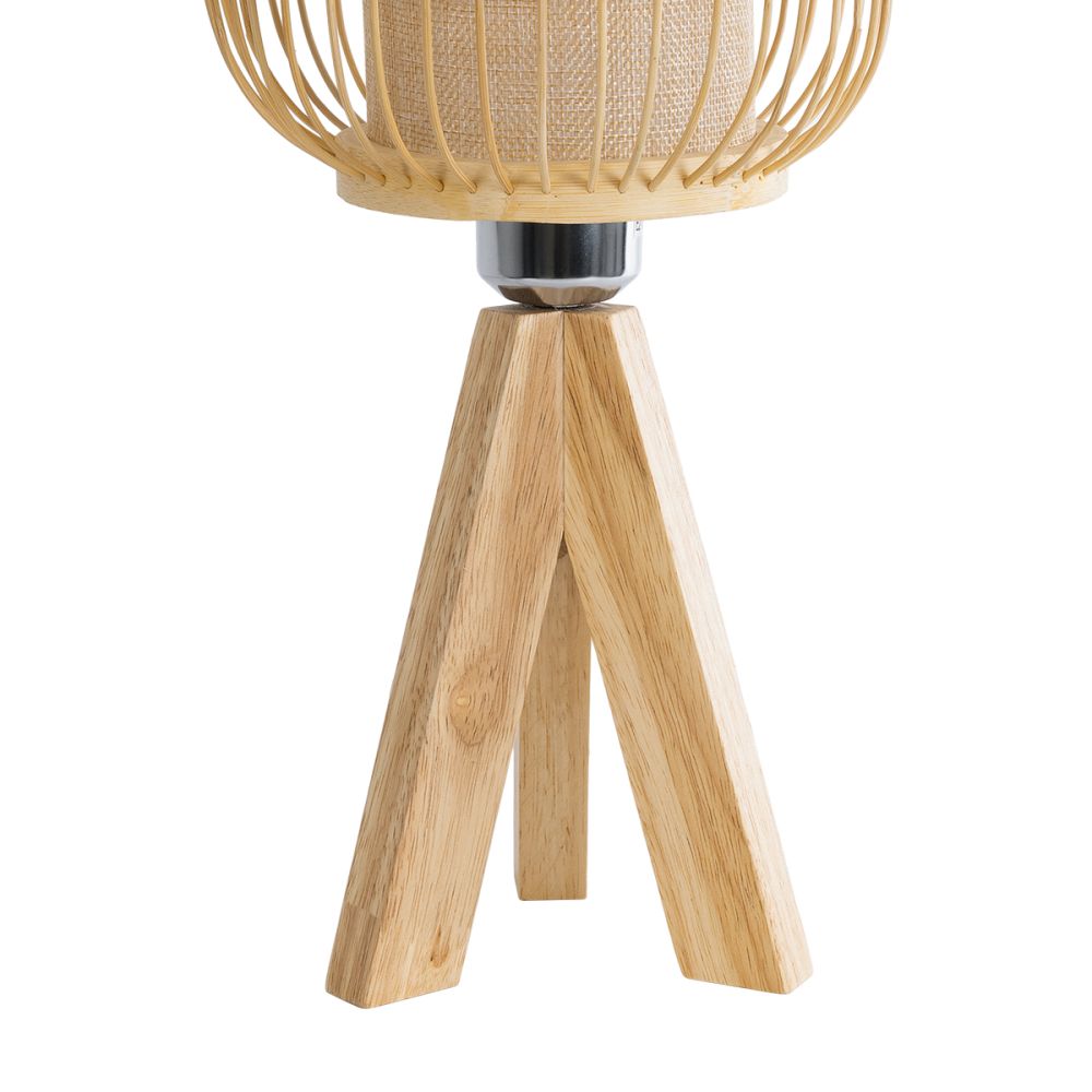 GLOBOSTAR® BODHI 01992 Boho Επιτραπέζιο Φωτιστικό Πορτατίφ με Ντουί 1 x E27 AC 220-240V IP20 - Μπεζ - Μ19 x Π19 x Υ49cm