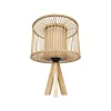 GLOBOSTAR® TULUM 01993 Boho Επιτραπέζιο Φωτιστικό Πορτατίφ με Ντουί 1 x E27 AC 220-240V IP20 - Μπεζ - Μ30 x Π30 x Υ40cm