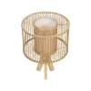 GLOBOSTAR® TULUM 01993 Boho Επιτραπέζιο Φωτιστικό Πορτατίφ με Ντουί 1 x E27 AC 220-240V IP20 - Μπεζ - Μ30 x Π30 x Υ40cm