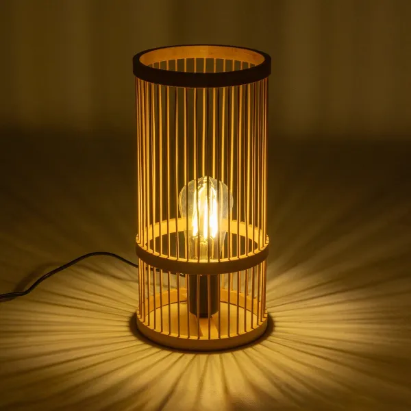 GLOBOSTAR® NOMAD 01999 Boho Επιτραπέζιο Φωτιστικό Πορτατίφ με Ντουί 1 x E27 AC 220-240V IP20 - Μπεζ - Μ16 x Π16 x Υ33cm