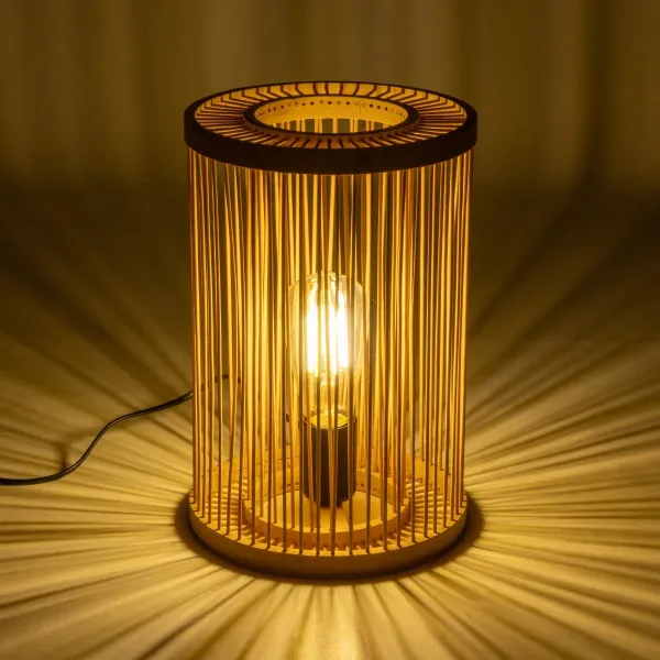 GLOBOSTAR® NOMAD 02000 Boho Επιτραπέζιο Φωτιστικό Πορτατίφ με Ντουί 1 x E27 AC 220-240V IP20 - Μπεζ - Μ20 x Π20 x Υ30cm