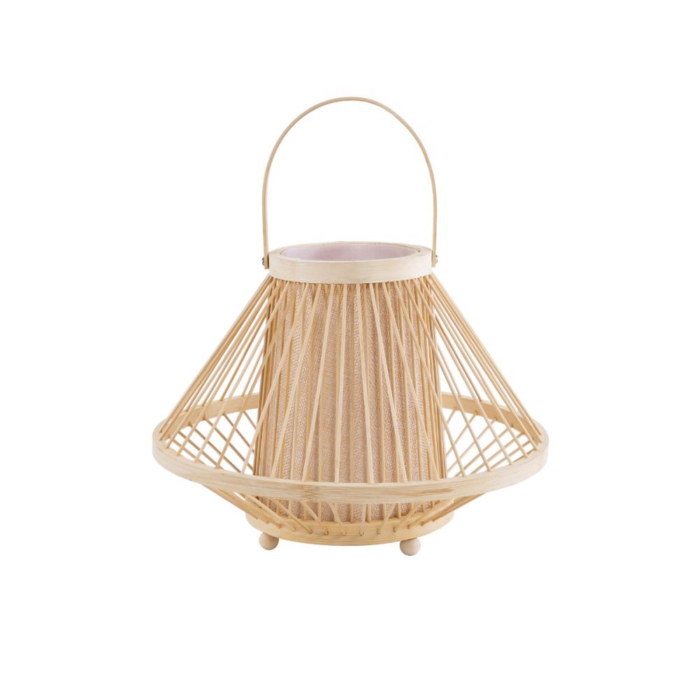 GLOBOSTAR® CATHY 02006 Boho Επιτραπέζιο Φωτιστικό Πορτατίφ με Ντουί 1 x E27 AC 220-240V IP20 - Μπεζ - Μ30 x Π30 x Υ22cm