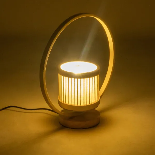 GLOBOSTAR® TULUMKO 02008 Boho Επιτραπέζιο Φωτιστικό Πορτατίφ με Ντουί 1 x E27 AC 220-240V IP20 - Μπεζ - Μ30 x Π12 x Υ32cm