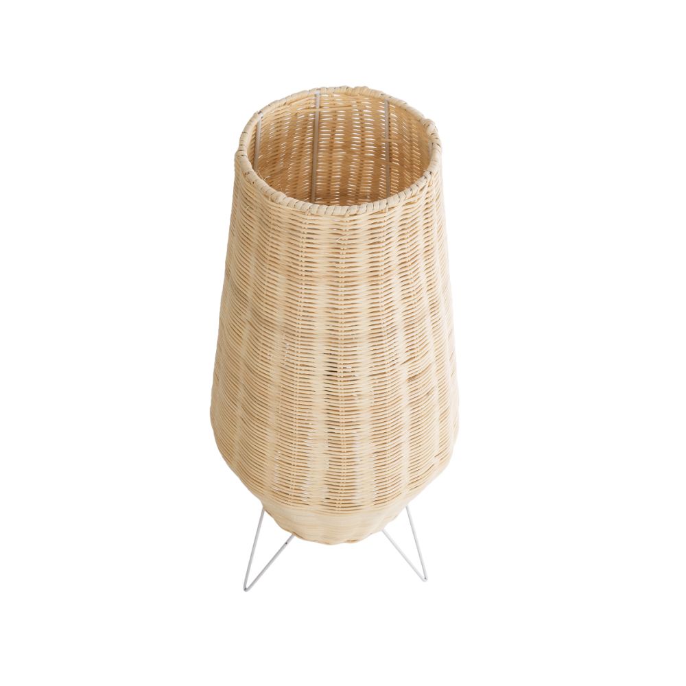 GLOBOSTAR® BOLSON 02012 Boho Επιδαπέδιο Φωτιστικό με Ντουί 1 x E27 AC 220-240V IP20 - Μπεζ & Λευκό - Μ30 x Π30 x Υ70cm
