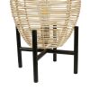 GLOBOSTAR® NERINA 02014 Boho Επιτραπέζιο Φωτιστικό Πορτατίφ με Ντουί 1 x E27 AC 220-240V IP20 - Μπεζ & Μαύρο - Μ30 x Π30 x Υ50cm