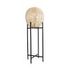 GLOBOSTAR® NERINA 02015 Boho Επιδαπέδιο Φωτιστικό με Ντουί 1 x E27 AC 220-240V IP20 - Μαύρο & Μπεζ - Μ40 x Π40 x Υ115cm