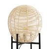 GLOBOSTAR® NERINA 02015 Boho Επιδαπέδιο Φωτιστικό με Ντουί 1 x E27 AC 220-240V IP20 - Μαύρο & Μπεζ - Μ40 x Π40 x Υ115cm