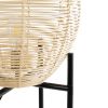 GLOBOSTAR® NERINA 02016 Boho Επιδαπέδιο Φωτιστικό με Ντουί 1 x E27 AC 220-240V IP20 - Μαύρο & Μπεζ - Μ40 x Π40 x Υ160cm