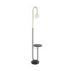 GLOBOSTAR® CORDELIA 02024 Μοντέρνο Επιδαπέδιο Φωτιστικό με Ντουί 1 x E27 AC 220-240V IP20 - Μαύρο & Χρυσό - Μ30 x Π38 x Υ180cm
