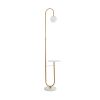 GLOBOSTAR® CORDELIA 02025 Μοντέρνο Επιδαπέδιο Φωτιστικό με Ντουί 1 x E27 AC 220-240V IP20 - Χρυσό & Λευκό - Μ30 x Π38 x Υ180cm