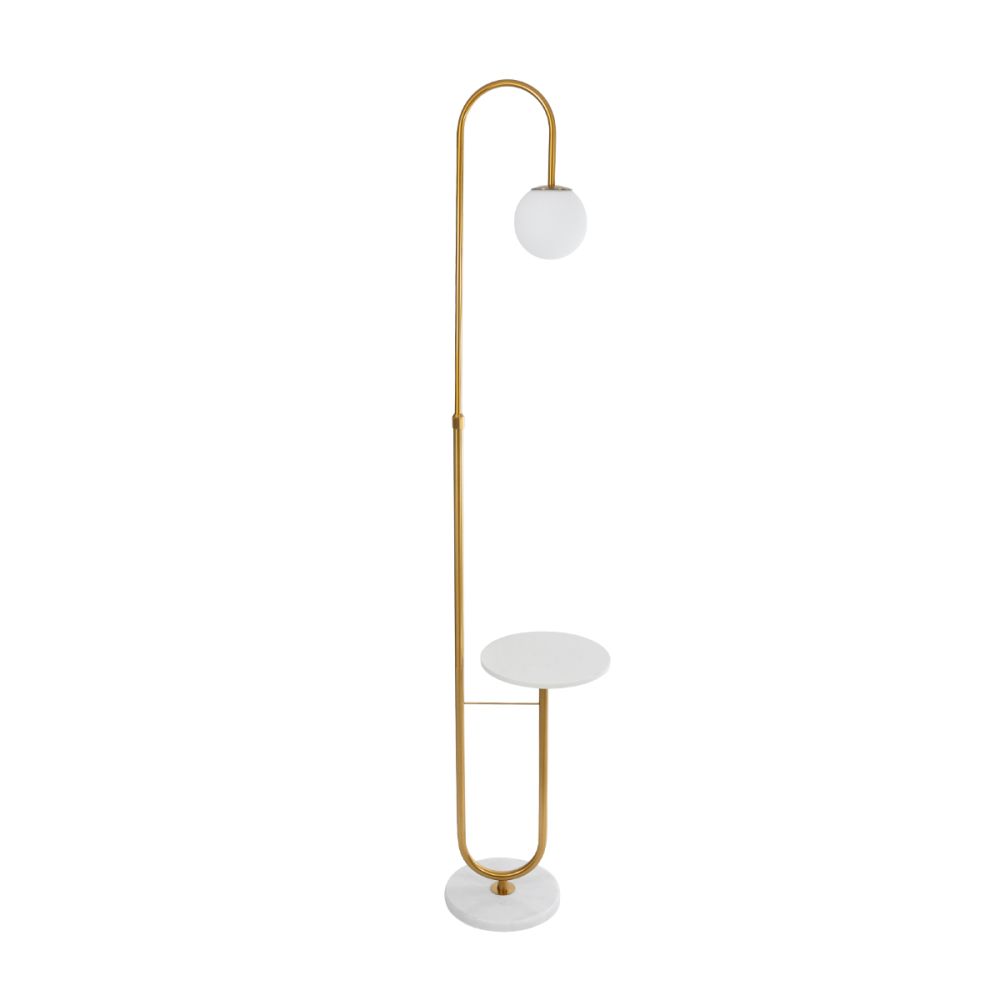 GLOBOSTAR® CORDELIA 02025 Μοντέρνο Επιδαπέδιο Φωτιστικό με Ντουί 1 x E27 AC 220-240V IP20 - Χρυσό & Λευκό - Μ30 x Π38 x Υ180cm