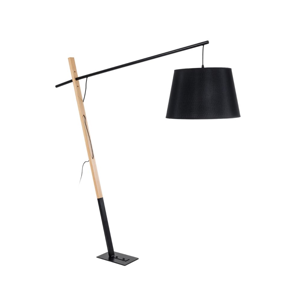 GLOBOSTAR® KELSIE 02029 Μοντέρνο Επιδαπέδιο Φωτιστικό με Ντουί 1 x E27 AC 220-240V IP20 - Μαύρο & Μπεζ - Μ40 x Π125 x Υ140cm
