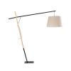 GLOBOSTAR® KELSIE 02030 Μοντέρνο Επιδαπέδιο Φωτιστικό με Ντουί 1 x E27 AC 220-240V IP20 - Μαύρο & Μπεζ - Μ40 x Π125 x Υ140cm