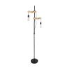 GLOBOSTAR® MINDELO 02034 Μοντέρνο Επιδαπέδιο Φωτιστικό με Ντουί 2 x E27 AC 220-240V IP20 - Μαύρο & Μπεζ - Μ40 x Π24 x Υ175cm