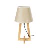 GLOBOSTAR® TAKIKO 02042 Μοντέρνο Επιτραπέζιο Φωτιστικό Πορτατίφ με Ντουί 1 x E27 AC 220-240V IP20 - Μπεζ - Μ25 x Π25 x Υ48cm