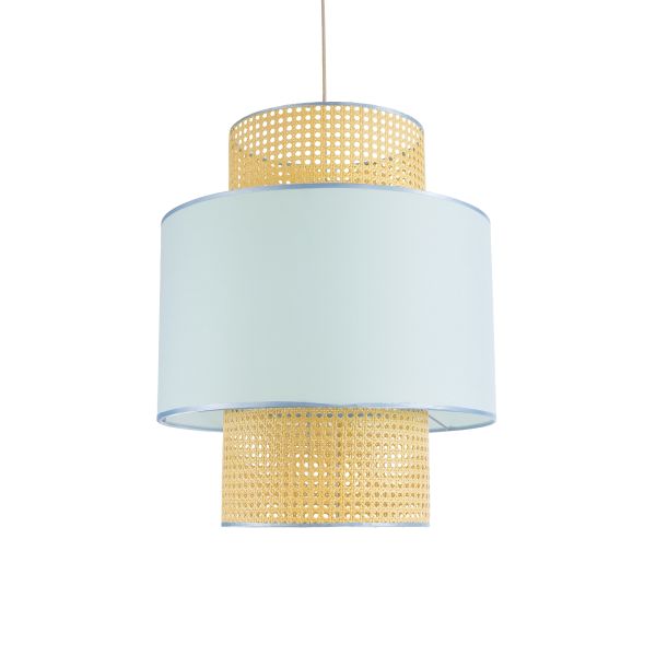 GLOBOSTAR® SAIGE 02045 Boho Κρεμαστό Φωτιστικό Οροφής με Ντουί 1 x E27 AC 220-240V IP20 - Γαλάζιο & Μπεζ - Μ50 x Π50 x Υ60cm