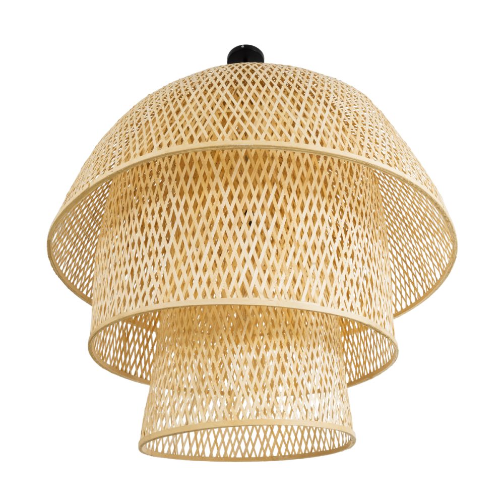 GLOBOSTAR® HIROKA 02046 Boho Κρεμαστό Φωτιστικό Οροφής με Ντουί 1 x E27 AC 220-240V IP20 - Μπεζ - Μ100 x Π100 x Υ110cm