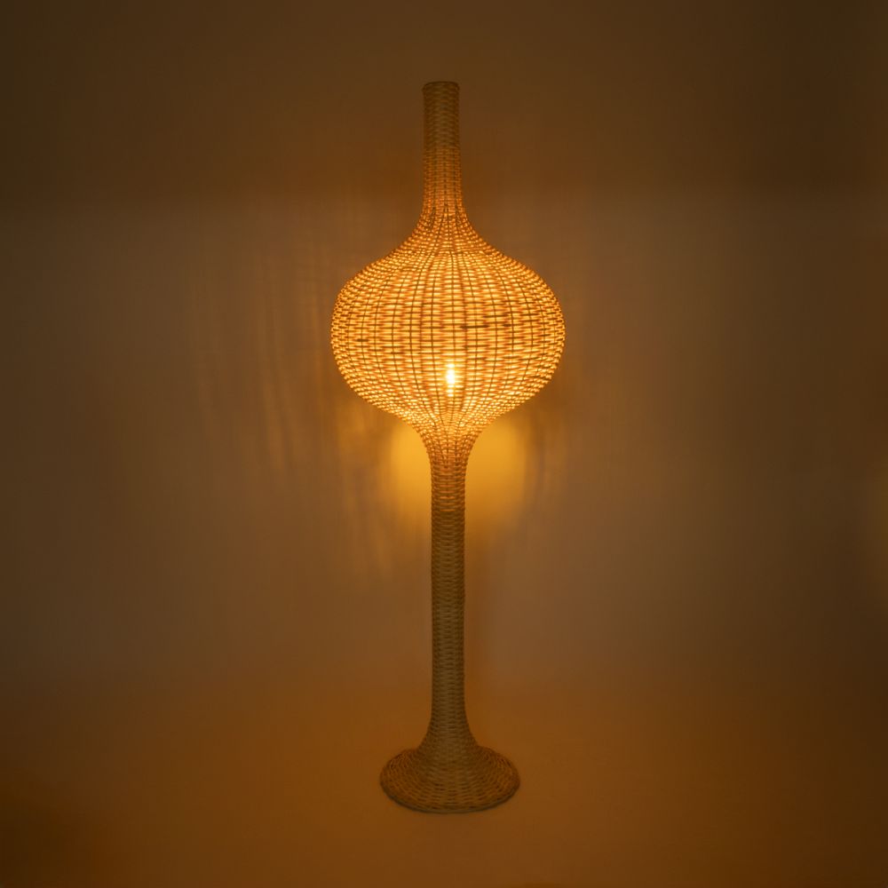 GLOBOSTAR® ALADDIN 02051 Boho Επιδαπέδιο Φωτιστικό με Ντουί 1 x E27 AC 220-240V IP20 - Μπεζ - Μ40 x Π40 x Υ150cm