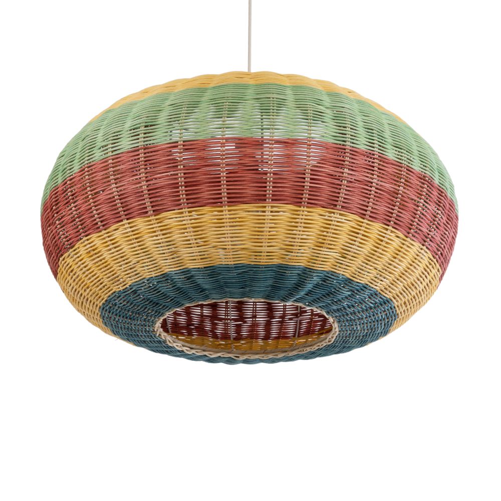 GLOBOSTAR® CABALLEROS 02056 Boho Κρεμαστό Φωτιστικό Οροφής με Ντουί 1 x E27 AC 220-240V IP20 - Πολύχρωμο - Μ70 x Π70 x Υ36cm