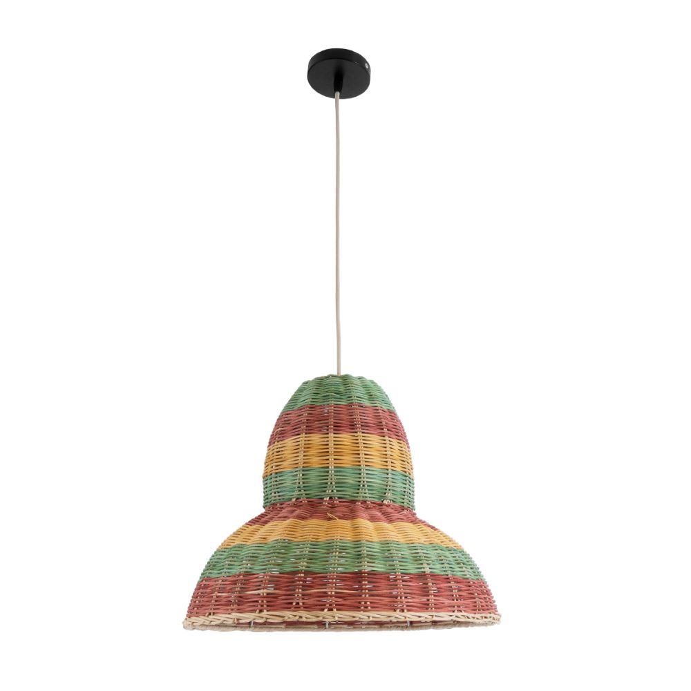 GLOBOSTAR® CABALLEROS 02057 Boho Κρεμαστό Φωτιστικό Οροφής με Ντουί 1 x E27 AC 220-240V IP20 - Πολύχρωμο - Μ40 x Π40 x Υ30cm