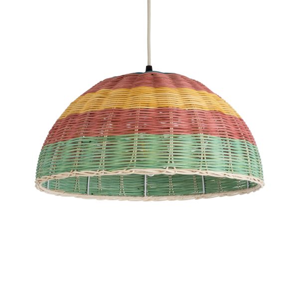 GLOBOSTAR® CABALLEROS 02060 Boho Κρεμαστό Φωτιστικό Οροφής με Ντουί 1 x E27 AC 220-240V IP20 - Πολύχρωμο - Μ40 x Π40 x Υ20cm