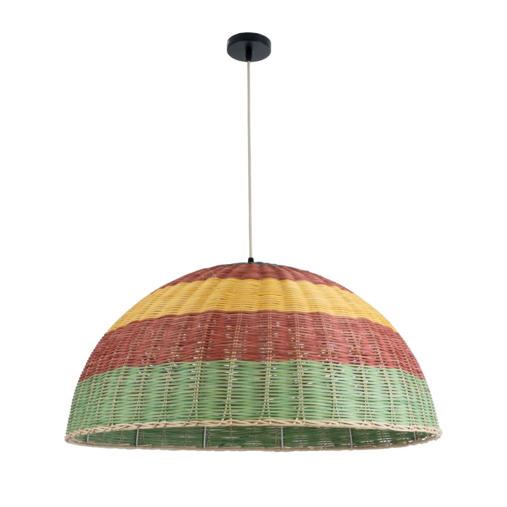 GLOBOSTAR® CABALLEROS 02061 Boho Κρεμαστό Φωτιστικό Οροφής με Ντουί 1 x E27 AC 220-240V IP20 - Πολύχρωμο - Μ70 x Π70 x Υ34cm