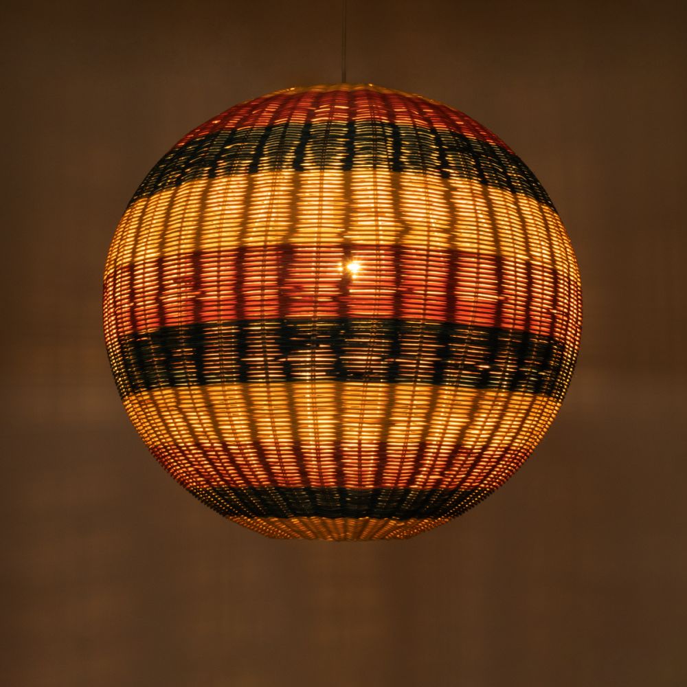 GLOBOSTAR® CABALLEROS 02063 Boho Κρεμαστό Φωτιστικό Οροφής με Ντουί 1 x E27 AC 220-240V IP20 - Πολύχρωμο - Μ70 x Π70 x Υ70cm