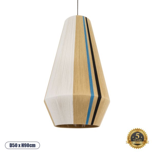 GLOBOSTAR® SALERNO 02079 Boho Κρεμαστό Φωτιστικό Οροφής με Ντουί 1 x E27 AC 220-240V IP20 - Πολύχρωμο - Μ50 x Π50 x Υ90cm