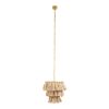 GLOBOSTAR® MISSOULA 02084 Boho Κρεμαστό Φωτιστικό Οροφής με Ντουί 1 x E27 AC 220-240V IP20 - Μπεζ & Χρυσό - Μ30 x Π30 x Υ40cm
