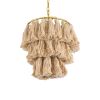 GLOBOSTAR® MISSOULA 02084 Boho Κρεμαστό Φωτιστικό Οροφής με Ντουί 1 x E27 AC 220-240V IP20 - Μπεζ & Χρυσό - Μ30 x Π30 x Υ40cm