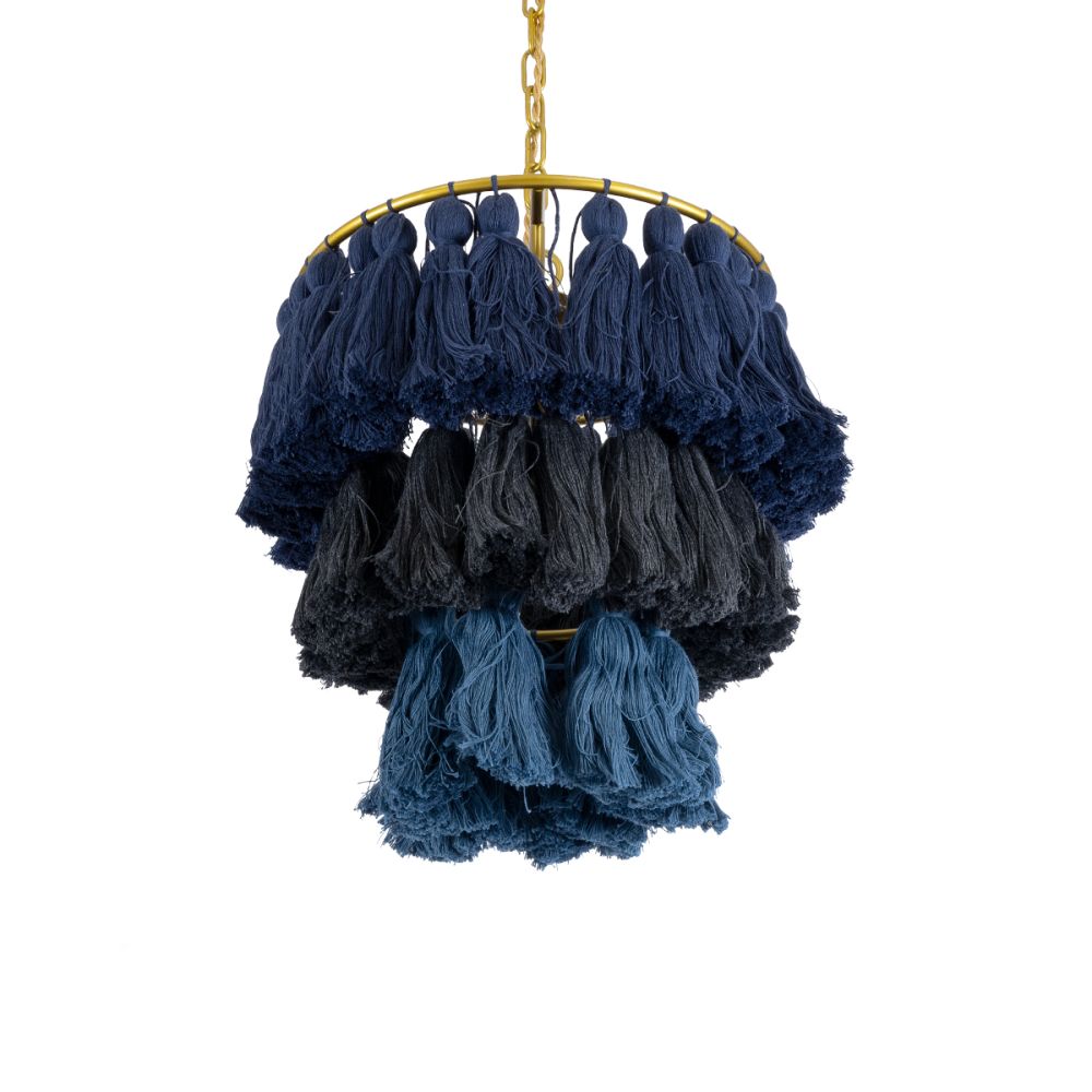 GLOBOSTAR® MISSOULA 02085 Boho Κρεμαστό Φωτιστικό Οροφής με Ντουί 1 x E27 AC 220-240V IP20 - Πολύχρωμο - Μ30 x Π30 x Υ40cm